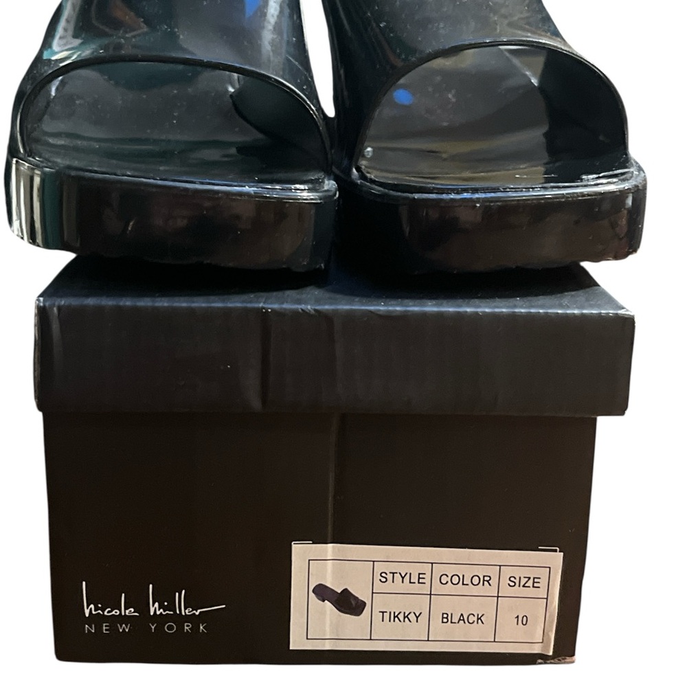 Nicole Miller Black Patent Leather Heels